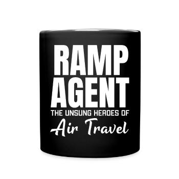 Ramp Agent Die unbesungenen Helden des Flugverkehrs - Tasse einfarbig - Schwarz - Vorne