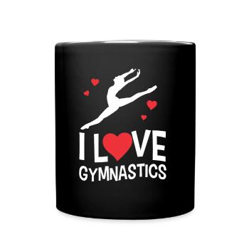Ich Liebe Gymnastik Turner Turnen Gymnast - Tasse einfarbig - Schwarz - Vorne