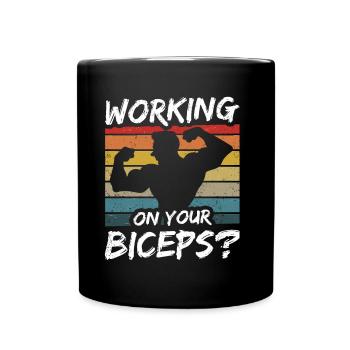 Arbeiten Sie An Ihrem Bizeps Muskeln Workout Curls - Tasse einfarbig - Schwarz - Vorne