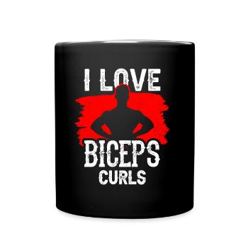 J’aime biceps boucles dictons biceps muscles - Mug uni - noir - Devant