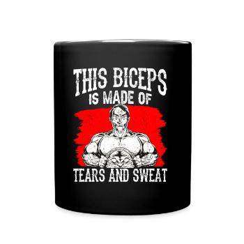 Ces biceps sont faits de larmes et de sueur - Mug uni - noir - Devant