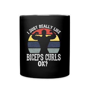 J’aime vraiment les muscles des biceps - Mug uni - noir - Devant
