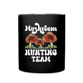 Mushroom pickers Team Mushroom pickers Mushroom picking Mushrooms - Full Colour Mug - black - Front
