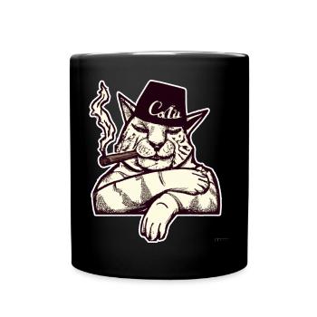Katzen Katze Katzenshirt Katze Geschenkidee kitten - Tasse einfarbig - Schwarz - Vorne