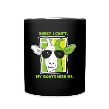 Malheureusement, mes chèvres n’ont pas besoin de moi animal - Mug uni - noir - Devant