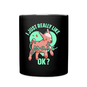 I just like goats very goat animal domestic goat - Full Colour Mug - black - Front