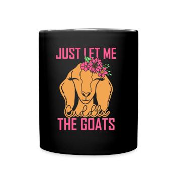 Let me just pet the goats goat animal - Full Colour Mug - black - Front