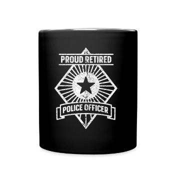 Proud retired police officer - Full Colour Mug - black - Front