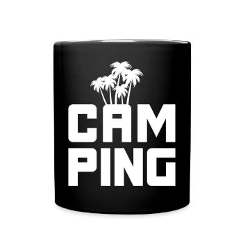Camping Palms Vector Camper Van Life Ventilateur de plein air - Mug uni - noir - Devant