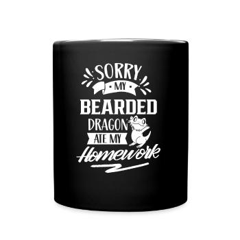 Un dragon barbu a mangé mon animal de devoirs - Mug uni - noir - Devant