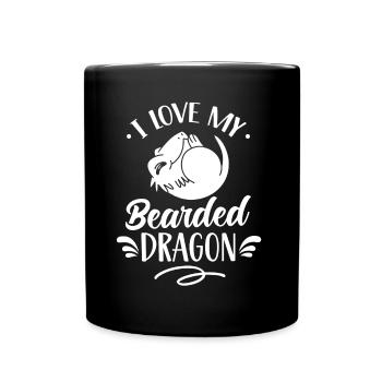 J’aime mon dragon barbu animal dragon barbu - Mug uni - noir - Devant