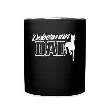 Doberman Papa Junge Typ Dobermänner Dobermann - Tasse einfarbig - Schwarz - Vorne