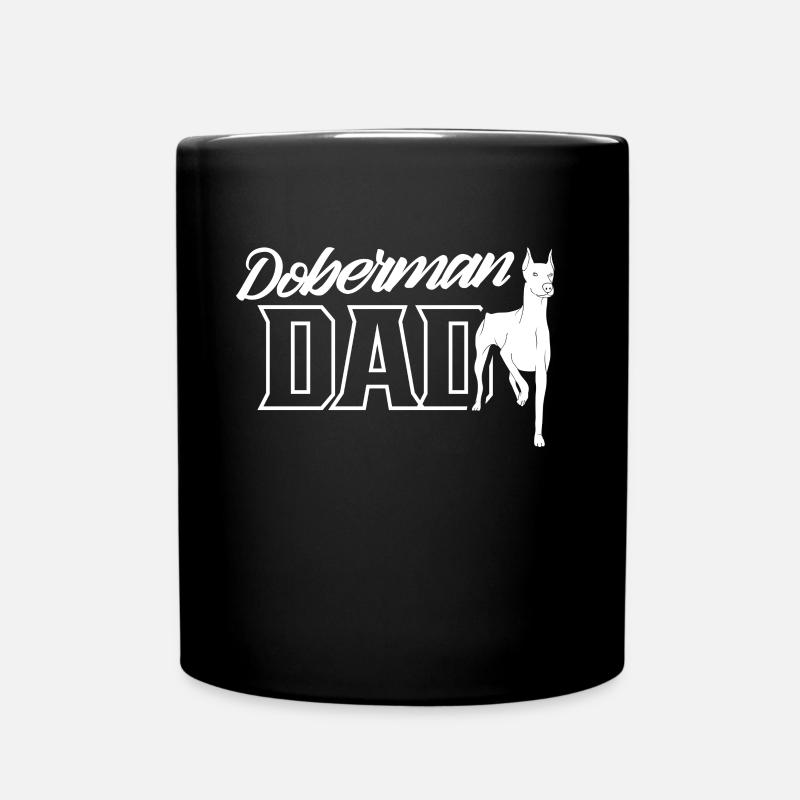 Doberman Papa Boy Type Dobermans Doberman - Full Colour Mug - black