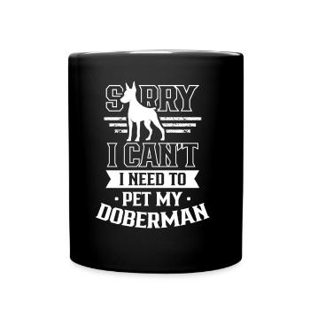 Ne puis-je pas avoir à caresser mon Doberman - Mug uni - noir - Devant