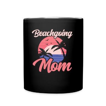 Beach visit Mother Beach Beach Beach holiday - Full Colour Mug - black - Front