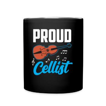 Stolze Cellistin Cellos Cellist Cello Musiker - Tasse einfarbig - Schwarz - Vorne