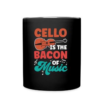 The cello is the bacon of music cellist cello - Full Colour Mug - black - Front