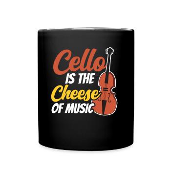 The cello is the cheese of music cellist cello - Full Colour Mug - black - Front