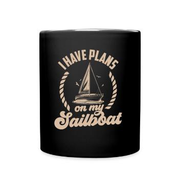 J’ai des projets pour mes voiliers voiliers - Mug uni - noir - Devant