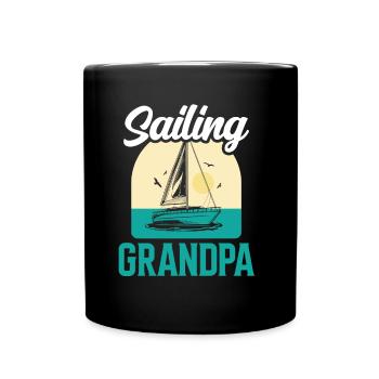 Grand-père voilier voilier marins - Mug uni - noir - Devant