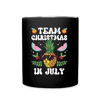 Team Weihnachten Im Juli Santa Christmas In July - Tasse einfarbig - Schwarz - Vorne