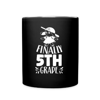 Finally 5 Class Fifth Grader Fifth School - Full Colour Mug - black - Front