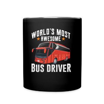 The most ingenious bus driver in the world Bus driving a bus - Full Colour Mug - black - Front