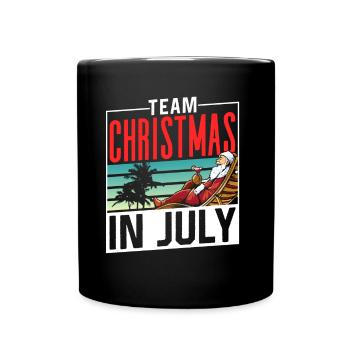 Team Weihnachten Im Juli Santa Christmas In July - Tasse einfarbig - Schwarz - Vorne