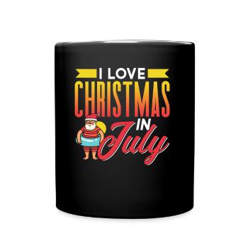 I love Christmas in July Christmas in July - Full Colour Mug - black - Front