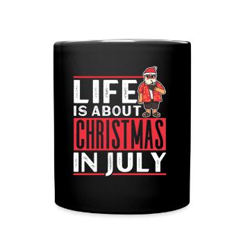 La vie, c’est Noël en juillet Père Noël - Mug uni - noir - Devant