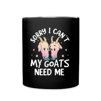 Malheureusement, mes chèvres n’ont pas besoin de moi animal - Mug uni - noir - Devant