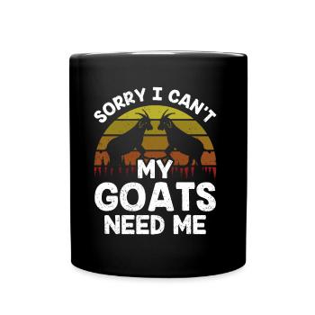 Malheureusement, mes chèvres n’ont pas besoin de moi animal - Mug uni - noir - Devant