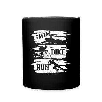 Natation Vélo Course Triathlète Triathlète Triathlon Triathlète - Mug uni - noir - Devant