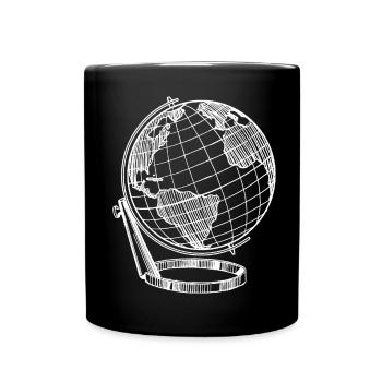 perfekter Globus Weiß Reise Erde - Tasse einfarbig - Schwarz - Vorne