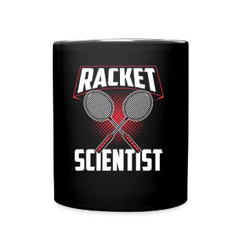 Schläger Wissenschaftler Racket Scientist - Tasse einfarbig - Schwarz - Vorne