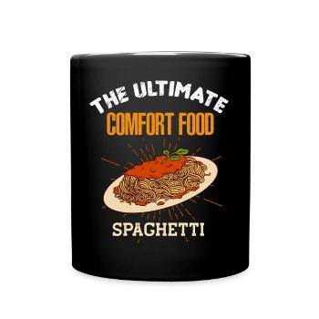 Spaghetti Pasta Ultimate Comfort Food Funny Fast F - Full Colour Mug - black - Front