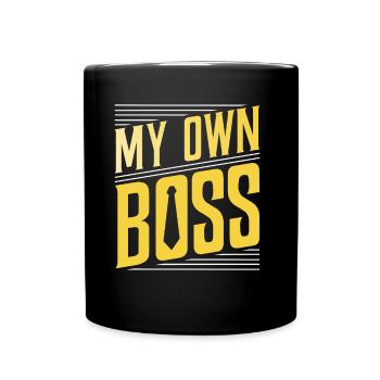 My own boss freelancer self-employed - Full Colour Mug - black - Front