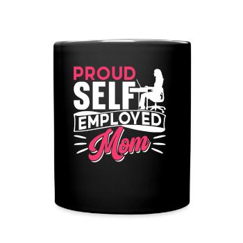 Proud self-employed mother self-employed - Full Colour Mug - black - Front