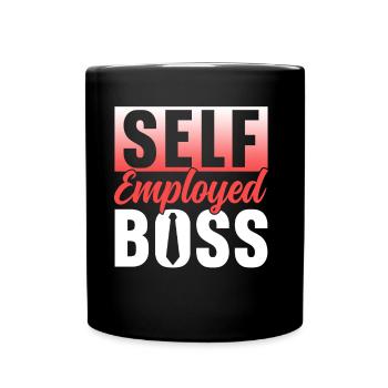 Self-employed boss Freelancer Self-employed - Full Colour Mug - black - Front