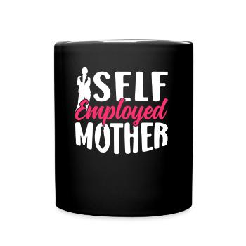 Self-employed Mom Freelancer Self-employed - Full Colour Mug - black - Front