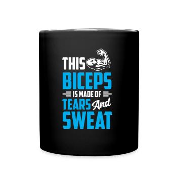 Ces biceps sont faits de larmes et de sueur - Mug uni - noir - Devant