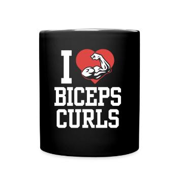 J’adore biceps boucles dictons muscles biceps - Mug uni - noir - Devant