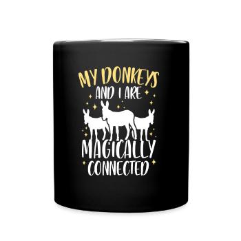 Meine Esel Und Ich Sind Magisch Verbunden Süß Tier - Tasse einfarbig - Schwarz - Vorne