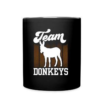 Team Esel Bauernhof Tier Liebhaber Süß - Tasse einfarbig - Schwarz - Vorne