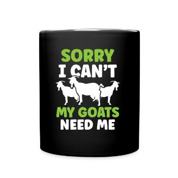 Malheureusement, mes chèvres n’ont pas besoin de moi animal - Mug uni - noir - Devant