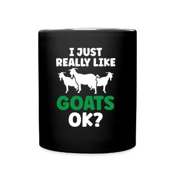 I just like goats very much domestic goat goat animal - Full Colour Mug - black - Front