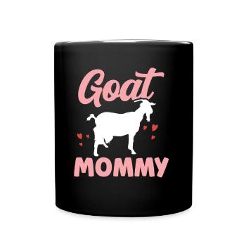 Goats Mama Girl Domestic Goat Animal Goat - Full Colour Mug - black - Front