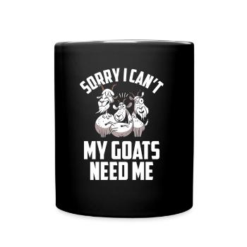 Malheureusement, mes chèvres n’ont pas besoin de moi animal - Mug uni - noir - Devant