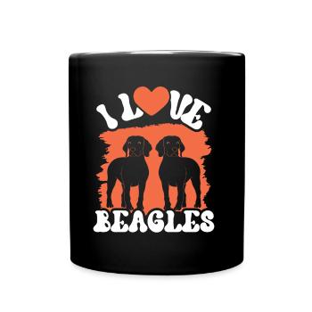J’adore Beagles lover Beagle chiot chien Beagle - Mug uni - noir - Devant