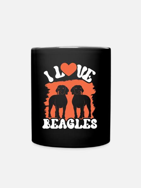 J’adore Beagles lover Beagle chiot chien Beagle - Mug uni - noir